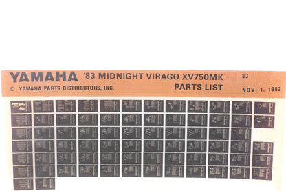 OEM Yamaha WE049-137 1983 Midnight Virago XV750MK Parts List Microfiche Rev:11/1/1982