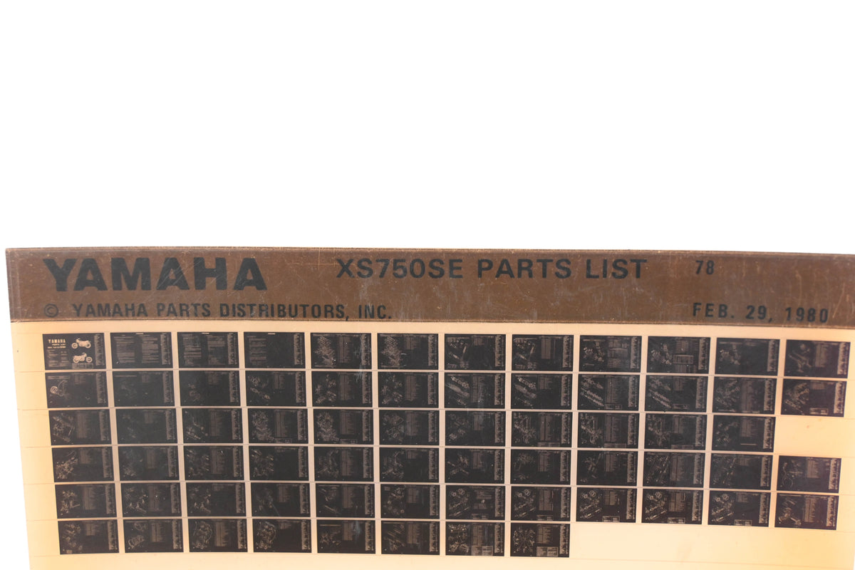 OEM Yamaha WE049-142 1978 XS750E Parts List Microfiche Rev:2/29/1980