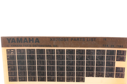 OEM Yamaha WE049-142 1978 XS750E Parts List Microfiche Rev:2/29/1980