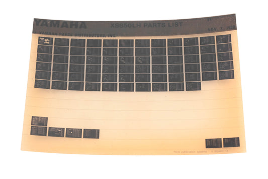 OEM Yamaha WE049-143 1981 XS850LH Parts List Microfiche Rev:11/7/1980