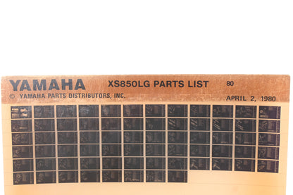 OEM Yamaha WE049-144 1980 XS850LG parts List Microfiche Rev:4/2/1980