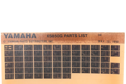 OEM Yamaha WE049-145 1980 XS850G Parts List Microfiche Rev:5/12/1980