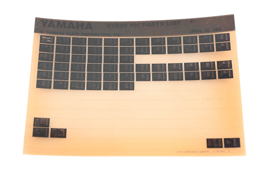 OEM Yamaha WE049-146 1981 XV920 RH Parts List Microfiche Rv:4/22/1981