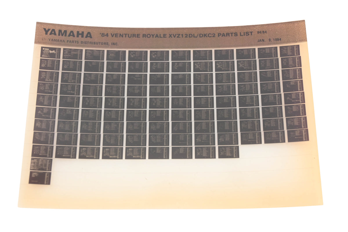 OEM Yamaha WE049-153 1984 Venture Royale XVZ12DL/DKC2 Parts List Microfiche Rev:1/9/1984