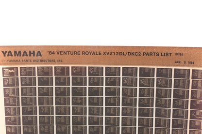 OEM Yamaha WE049-153 1984 Venture Royale XVZ12DL/DKC2 Parts List Microfiche Rev:1/9/1984