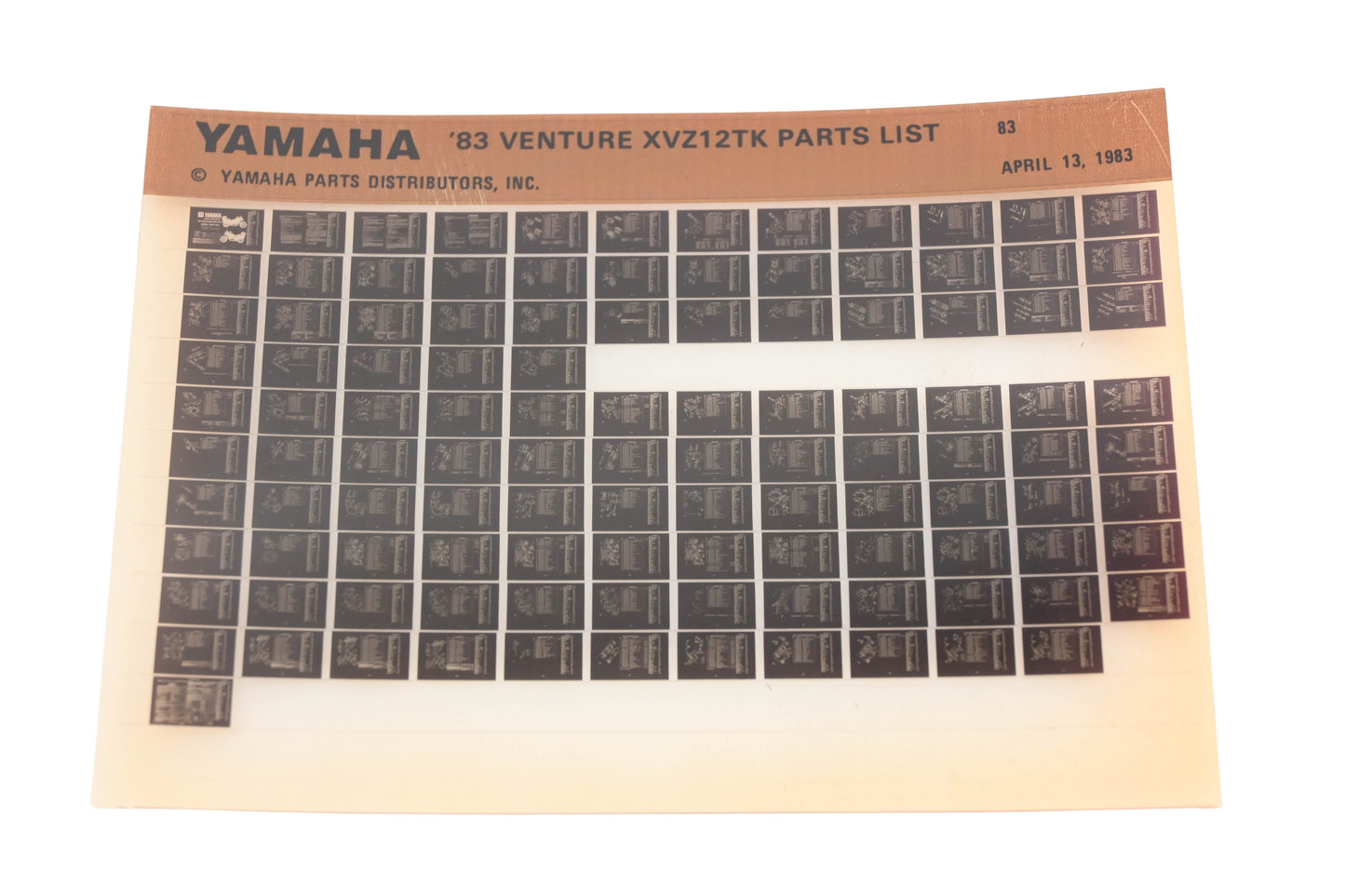 OEM Yamaha WE049-155 1983 Venture XVZ12TK Parts List Microfiche Rev:4/13/1983