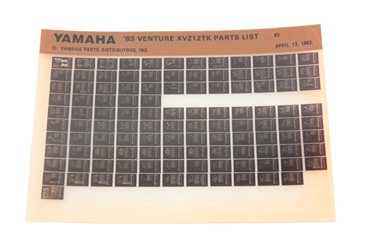 OEM Yamaha WE049-155 1983 Venture XVZ12TK Parts List Microfiche Rev:4/13/1983