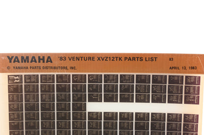 OEM Yamaha WE049-155 1983 Venture XVZ12TK Parts List Microfiche Rev:4/13/1983