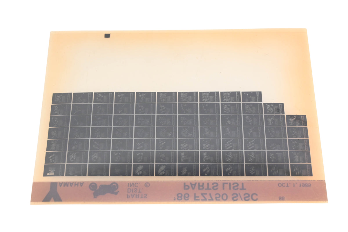 OEM Yamaha WE049-138 1986 FZ750 S/SC Parts List Microfiche Rev:10/1/1985
