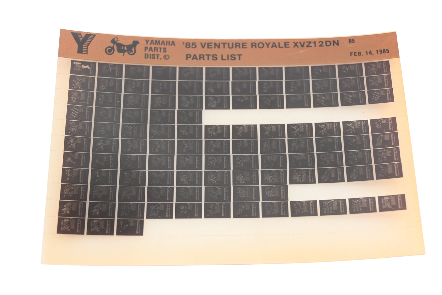 OEM Yamaha WE049-159 1985 Venture Royale XVZ12DN Parts List Microfiche Rev:2/14/1985