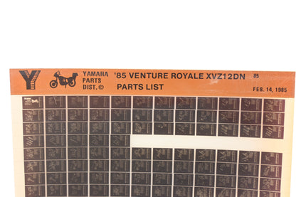 OEM Yamaha WE049-159 1985 Venture Royale XVZ12DN Parts List Microfiche Rev:2/14/1985