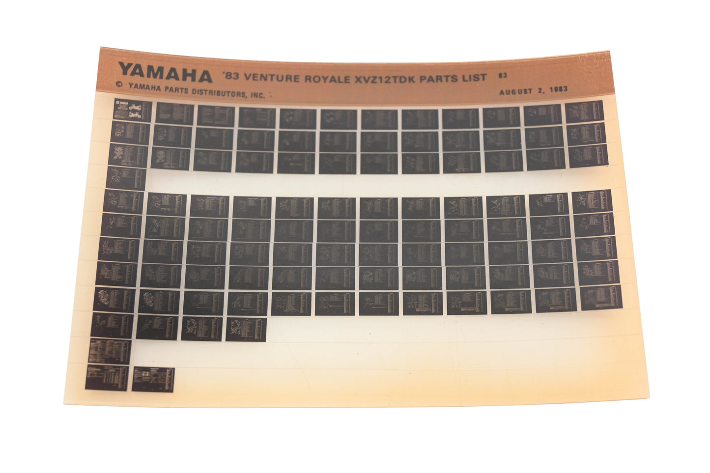 OEM Yamaha WE049-160 1983 Venture Royale XVZ12TDK Parts List Microfiche Rev:8/2/1983
