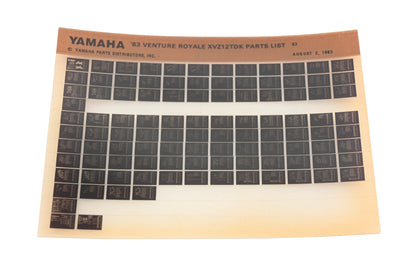 OEM Yamaha WE049-160 1983 Venture Royale XVZ12TDK Parts List Microfiche Rev:8/2/1983