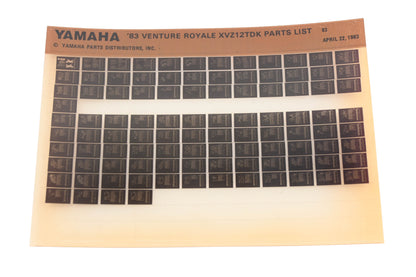 OEM Yamaha WE050-94 1983 Venture Royale XVZ12TDK Parts List Microfiche Rev:4/22/1983