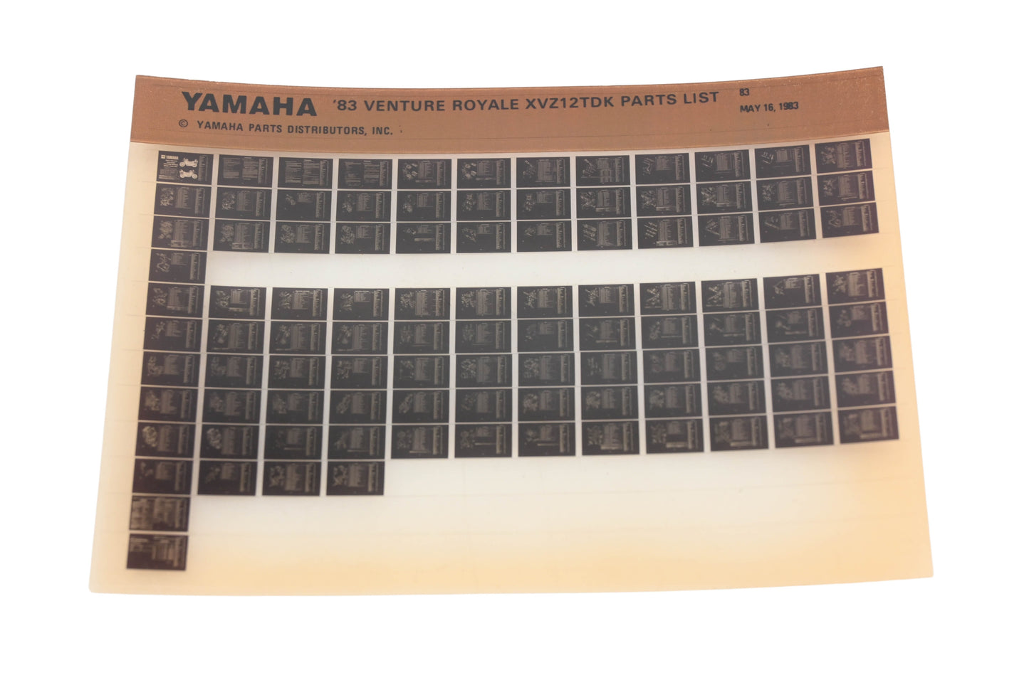OEM Yamaha WE050-95 1983 Venture Royale XVZ12TDK Parts List Microfiche Rev:5/16/1983