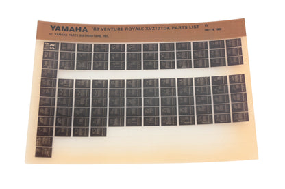 OEM Yamaha WE050-95 1983 Venture Royale XVZ12TDK Parts List Microfiche Rev:5/16/1983