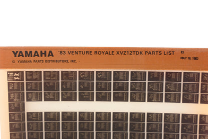 OEM Yamaha WE050-95 1983 Venture Royale XVZ12TDK Parts List Microfiche Rev:5/16/1983
