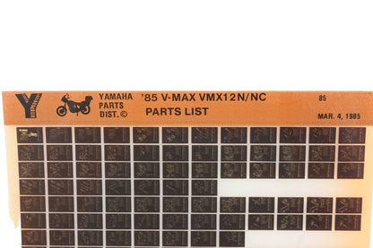 OEM Yamaha WE050-97 1985 V-Max VMX12N/NC Parts List Microfiche Rev:3/4/1985