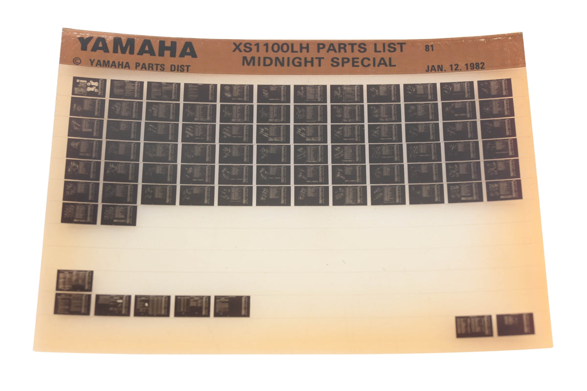 OEM Yamaha WE050-103 XS1100LH Midnight Special Parts List Microfiche Rev:1/12/1982
