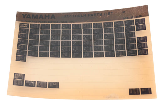 OEM Yamaha WE050-104 XS1100LH Parts List Microfiche Rev:10/28/1980