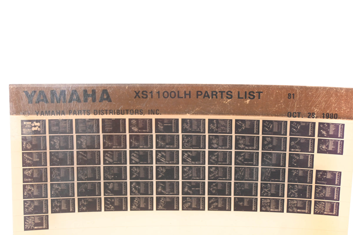OEM Yamaha WE050-104 XS1100LH Parts List Microfiche Rev:10/28/1980