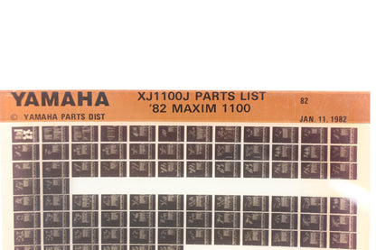 OEM Yamaha WE050-107 1982 XJ1100J Maxim 1100 Parts List Microfiche Rev:1/11/1982