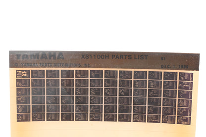 OEM Yamaha WE050-109 1981 XS1100H Parts List MicroficheRev:12/1/1980