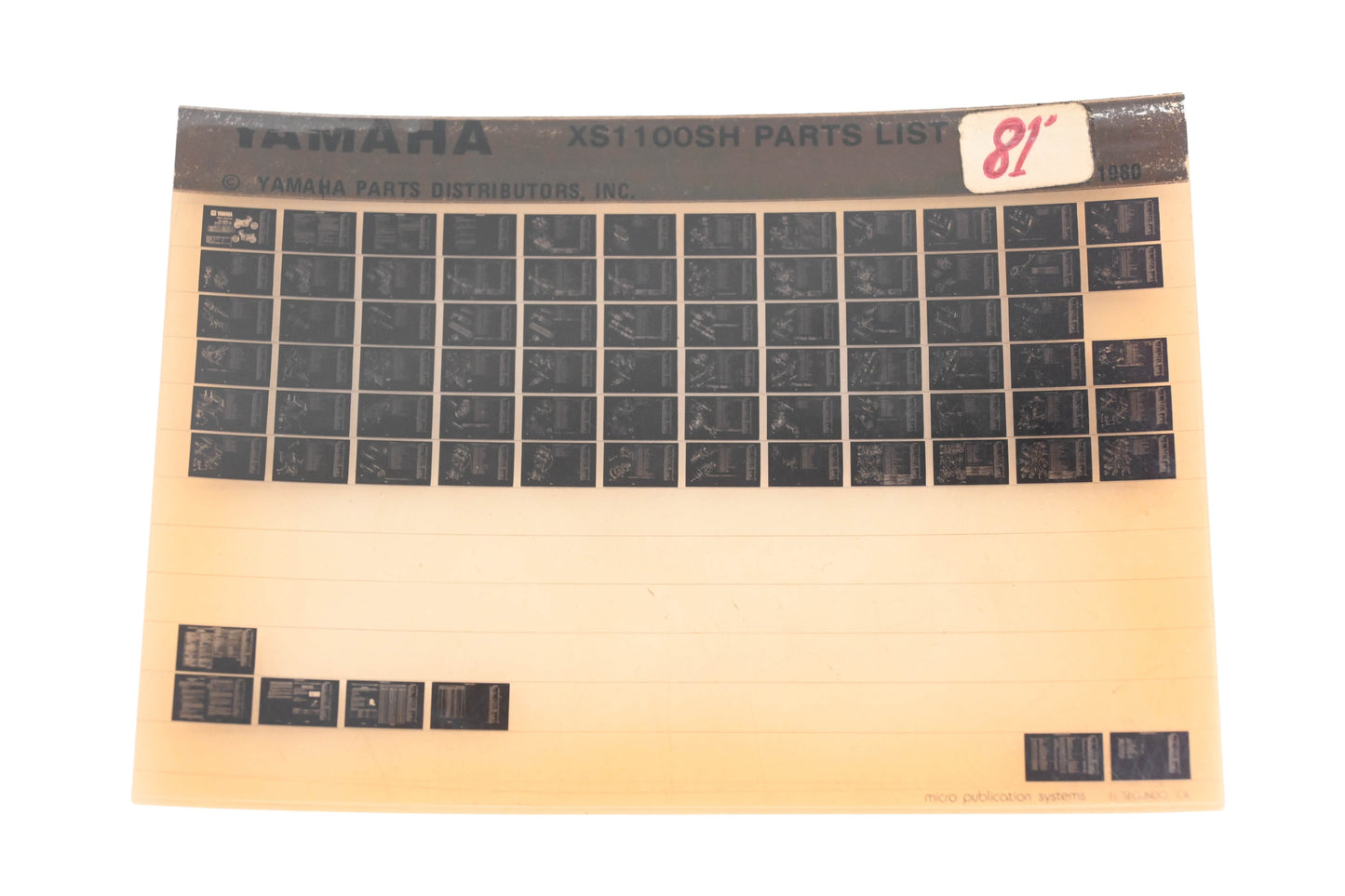 OEM Yamaha WE050-110 1981 XS1100SH Parts List Microfiche Rev:1980