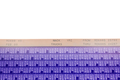 Mack RD688 45 RD688S23785 - RD688S24267 VRI Microfiche NOS