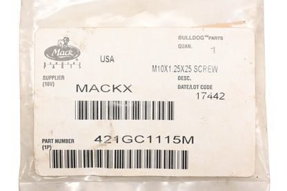 Mack 421GC1115M Screw M10x1.25x25mm NOS