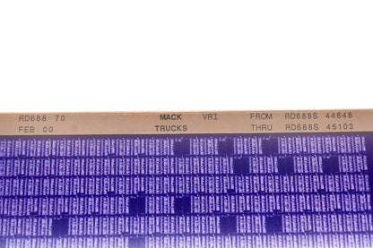 Mack RD688 70 RD688S44648 - RD688S45103 VRI Microfiche NOS