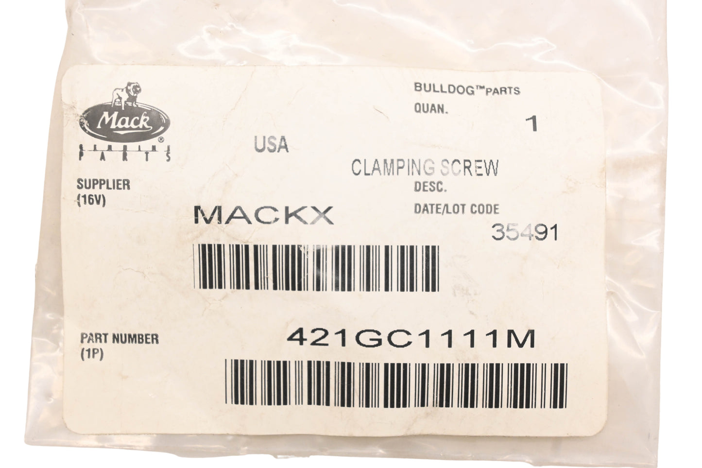 Mack 421GC1111M Clamping Screw NOS