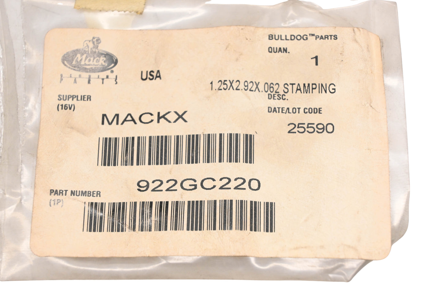 Mack 922GC220 Link Plate 1.25x2.92x.062 NOS