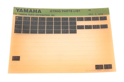 OEM Yamaha WE050-118 1980 GT80G Parts List Microfiche Rev:12/7/1979