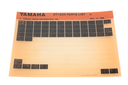 OEM Yamaha WE050-123 1981 DT125H Parts List Microfiche Rev:11/13/1980