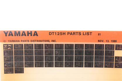 OEM Yamaha WE050-123 1981 DT125H Parts List Microfiche Rev:11/13/1980