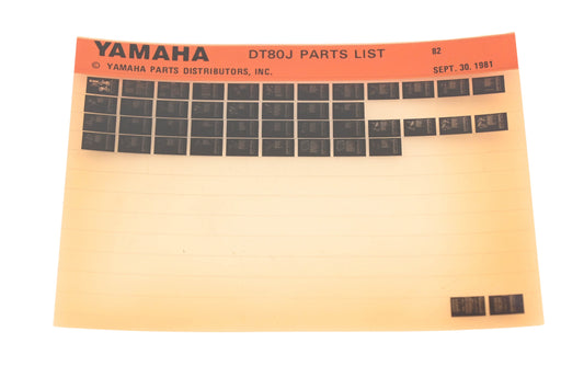 OEM Yamaha WE050-131 1982 DT80J Parts List Microfiche Rev:9/30/1981