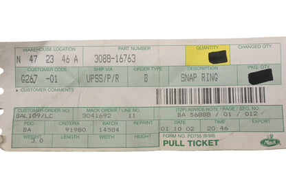 Mack 3088-16763 Snap Ring NOS