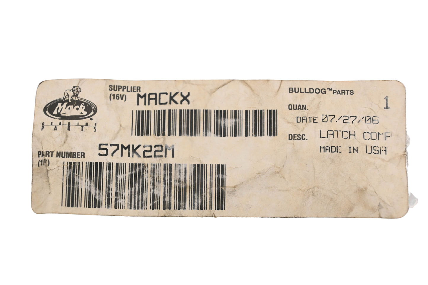 Mack 57MK22M Battery Box Latch NOS