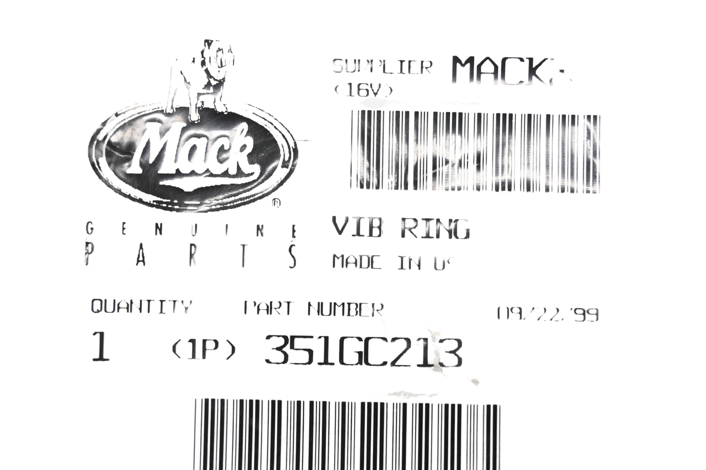 Mack 351GC213 Vibration Ring NOS
