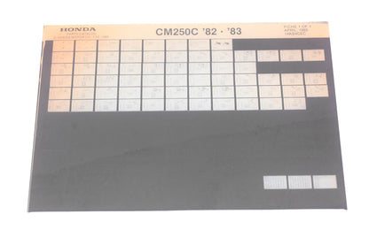 OEM Honda 14KB4CEC 1982-83 CM250C Parts List Microfiche Rev:4/1985