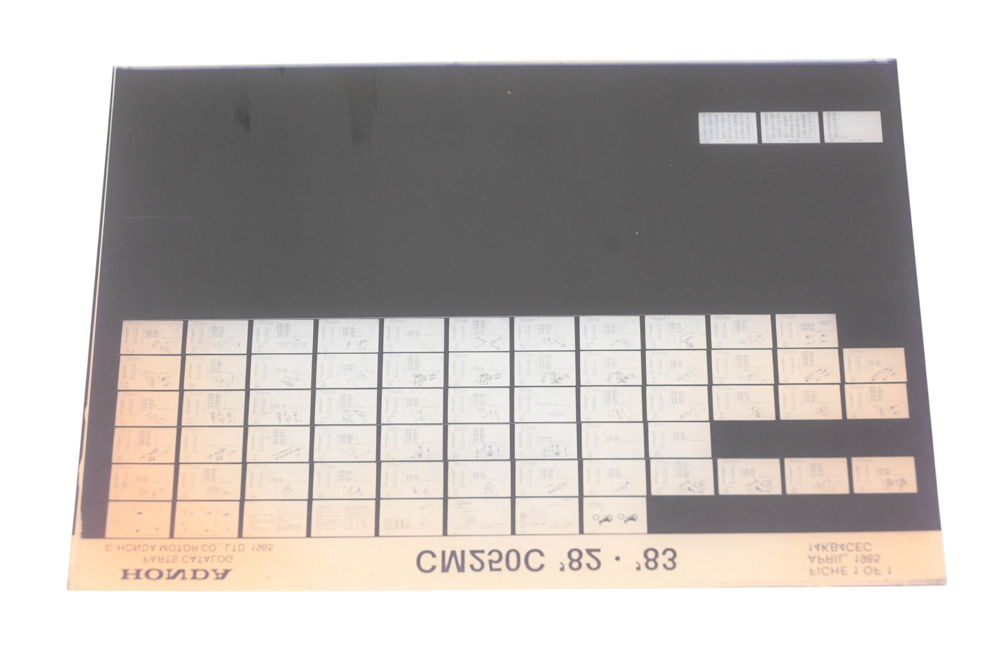 OEM Honda 14KB4CEC 1982-83 CM250C Parts List Microfiche Rev:4/1985