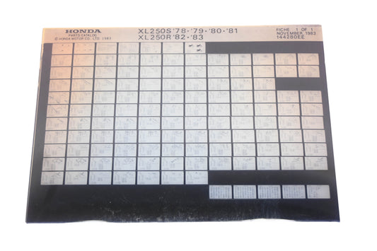 OEM Honda 144280EE 1978-81 XL250S 1982-83 XL250R Parts List Microfiche Rev:11/1983