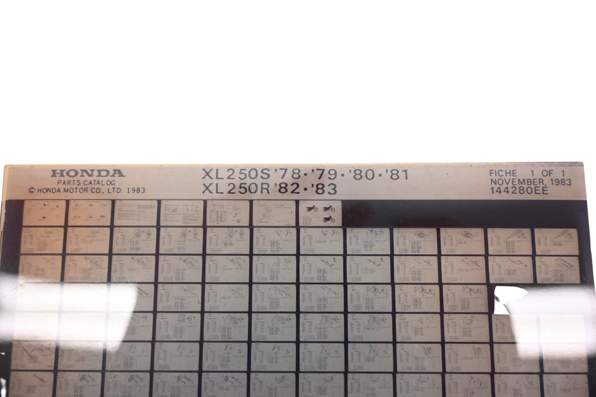 OEM Honda 144280EE 1978-81 XL250S 1982-83 XL250R Parts List Microfiche Rev:11/1983