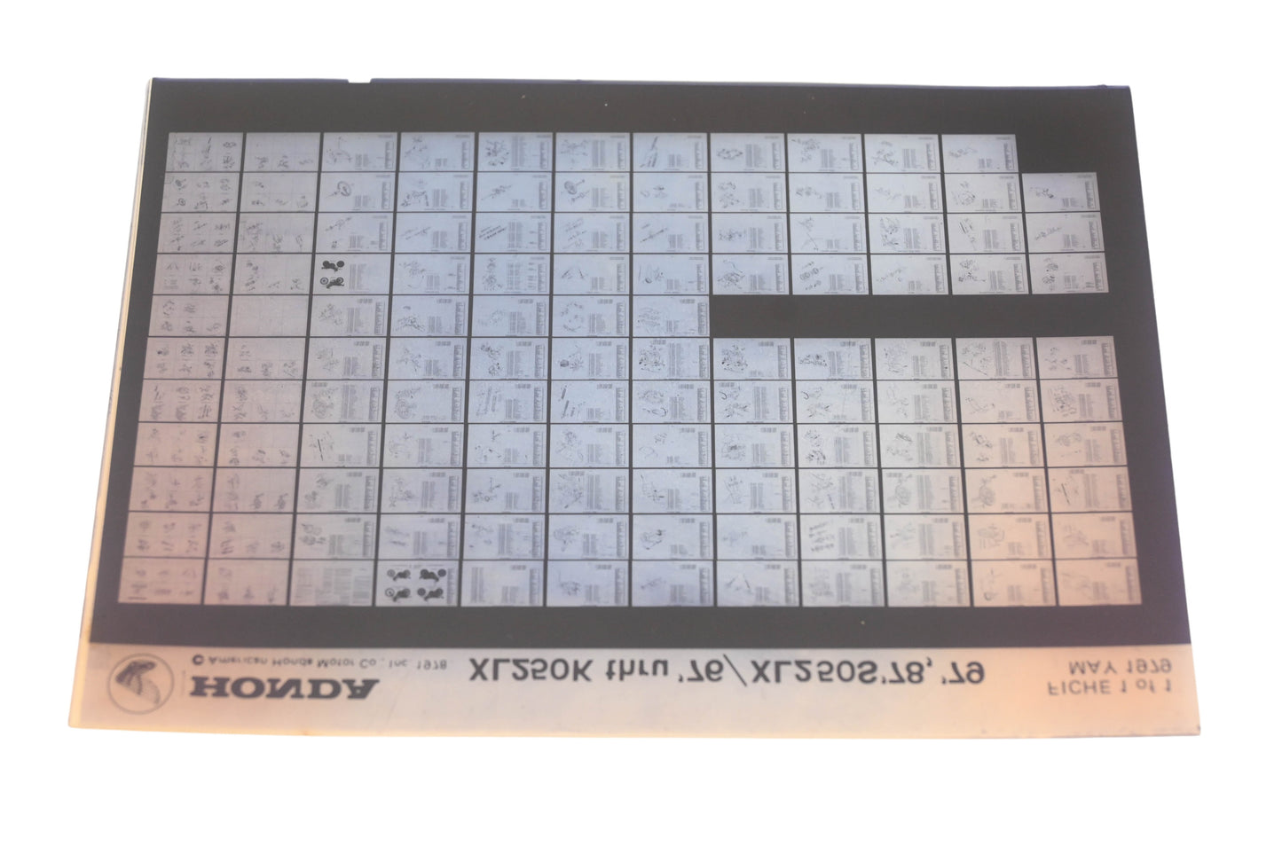 OEM Honda WE050-138 1976 XL250K 1978-79 XL250S Parts List Microfiche Rev:5/1979