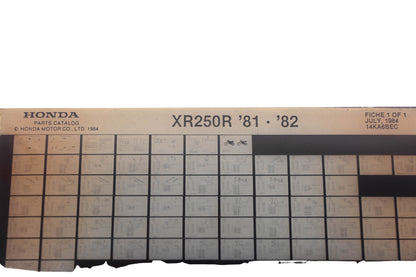 OEM Honda 14KA6BEC 1981-82 XR250R Parts List Microfiche Rev:7/1984