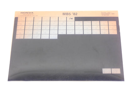OEM Honda 14166CEB 1982 MB5 Parts List Microfiche Rev:11/1984
