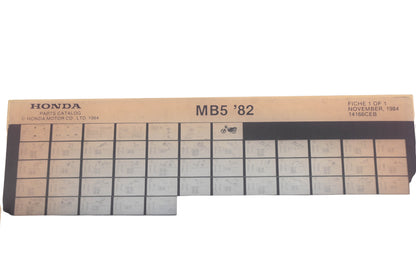 OEM Honda 14166CEB 1982 MB5 Parts List Microfiche Rev:11/1984