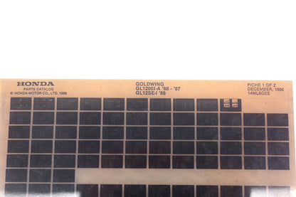 OEM Honda 14ML8GEE 1986-87 Goldwing GL1200I-A 1986 GL12SE-I Parts List Microfiche Rev:12/1986
