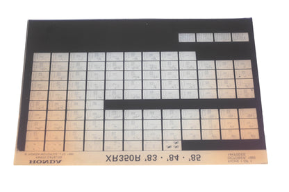 OEM Honda 14KF0DEE 1983-85 XR350R Parts List Microfiche Rev:10/1985